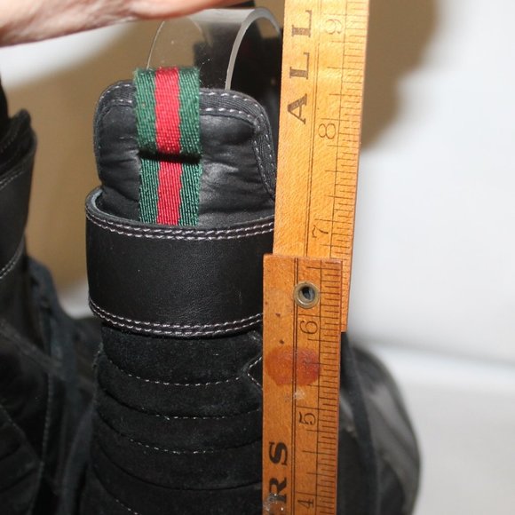 Authentic Gucci Hi-Top Combat Style Sneakers Sport Shoes - Picture 10 of 11